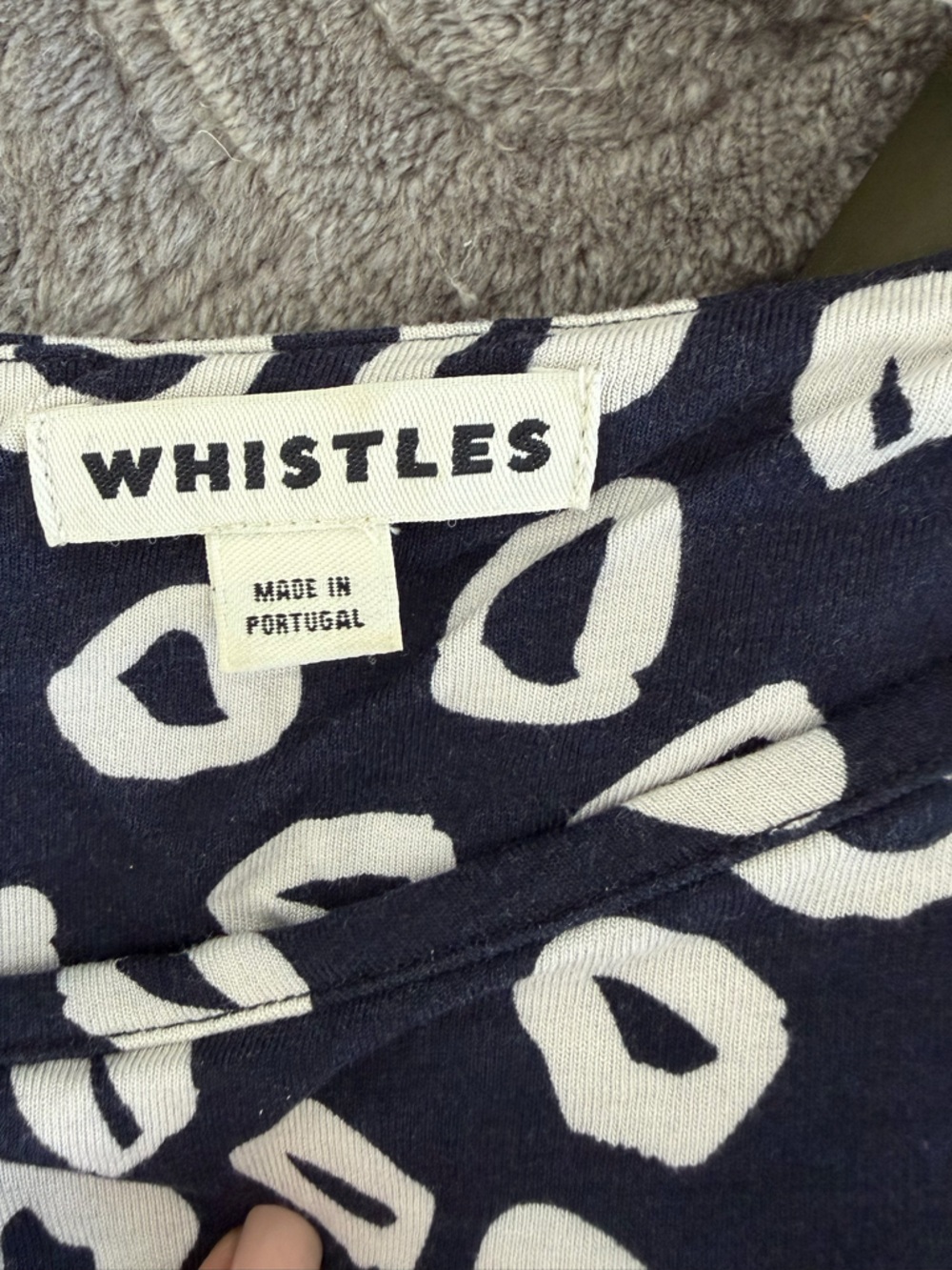 Whistles Navy Abstract Spot Ruched Dress Size 12 UK 16 Stretch Jersey Sheath - Picture 4 of 7